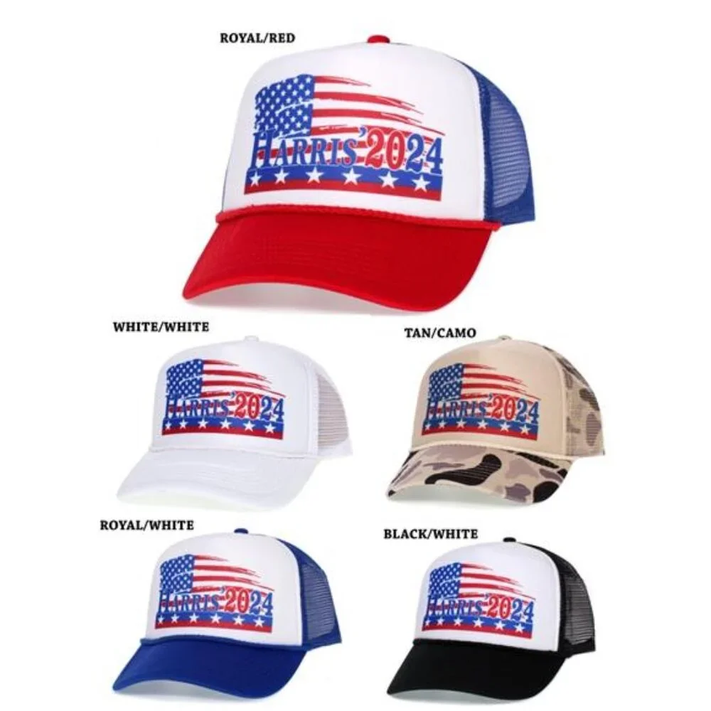 Kamala Harris 2024 President Truckers Hat Democrat Liberal Snap Closure OSFM Cap